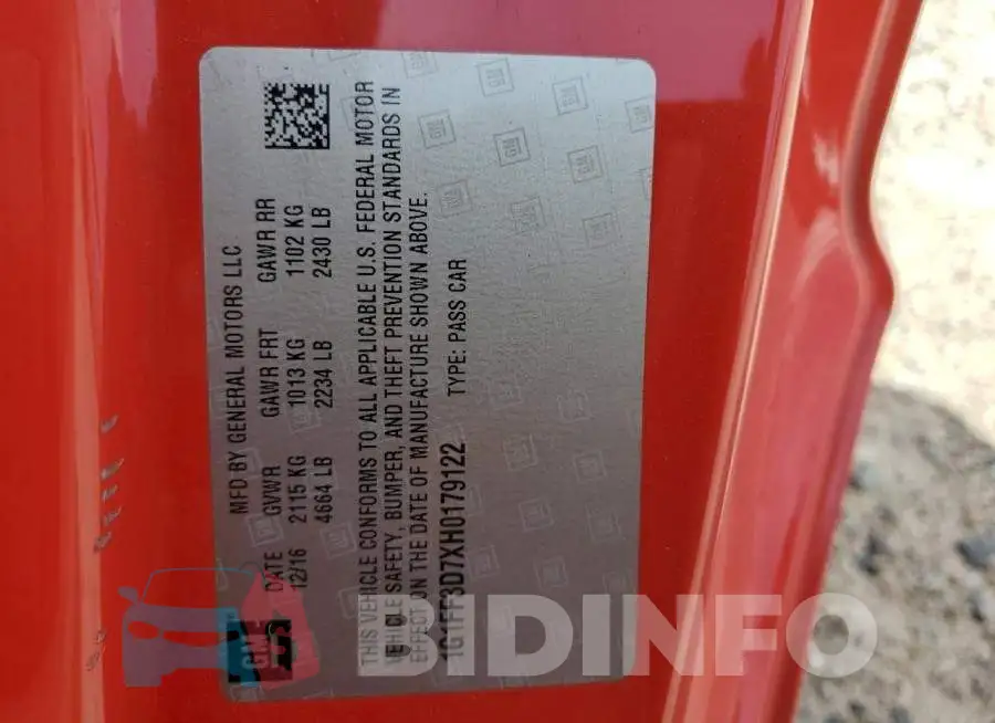 1G1FF3D7XH0179122 Photo# 12