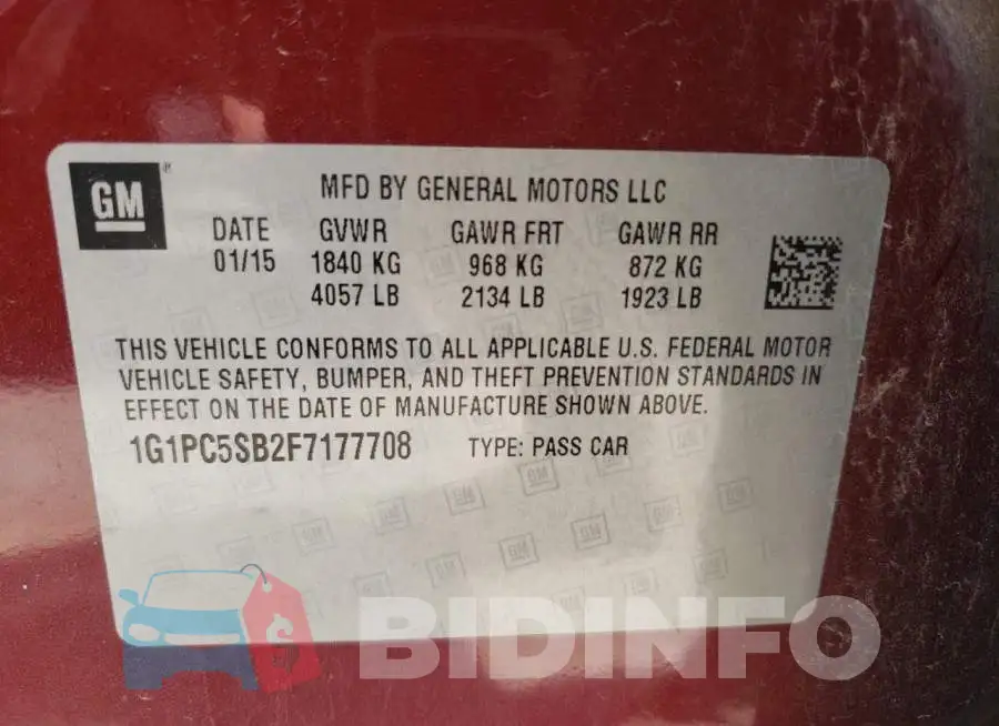 1G1PC5SB2F7177708 Photo# 13