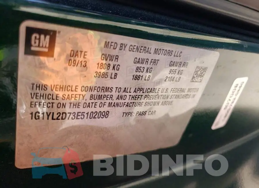 1G1YL2D73E5102098 Photo# 12