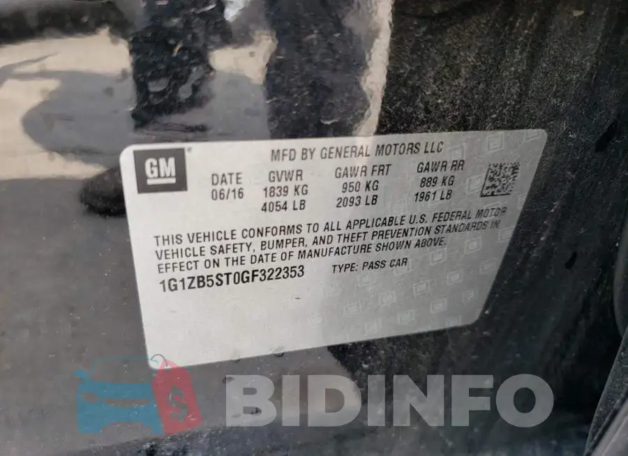 1G1ZB5ST0GF322353 Photo# 12