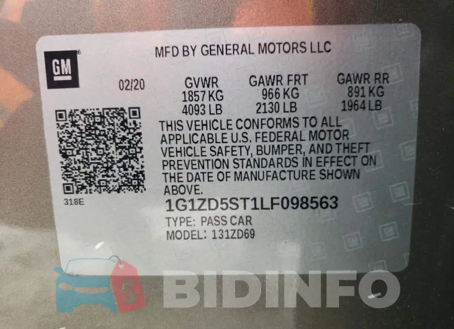 1G1ZD5ST1LF098563 Photo# 12