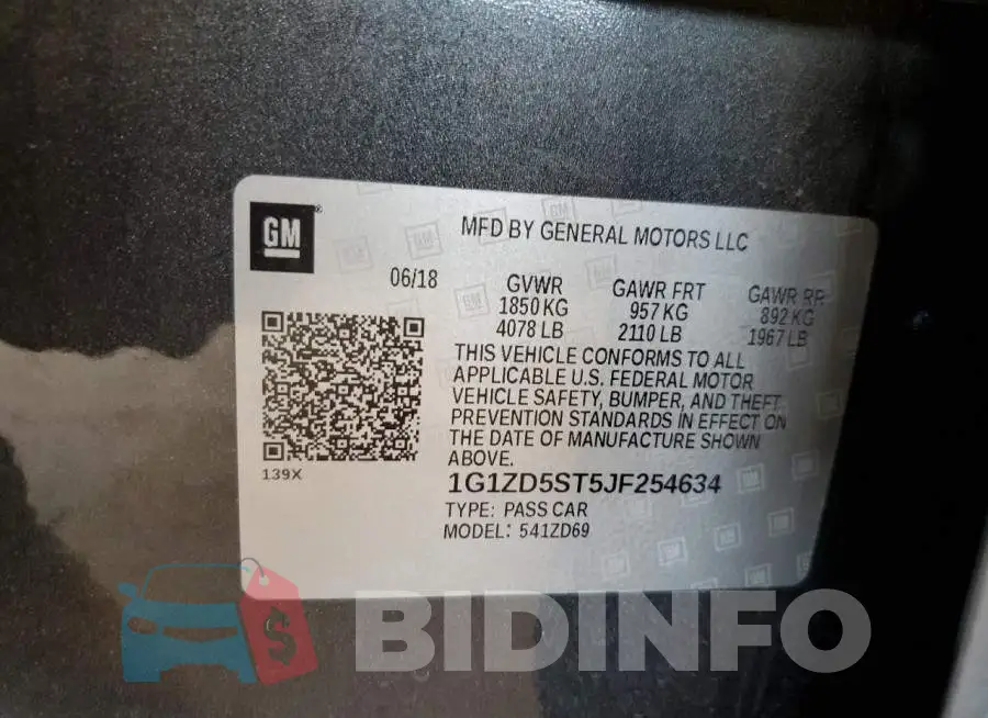 1G1ZD5ST5JF254634 Photo# 13