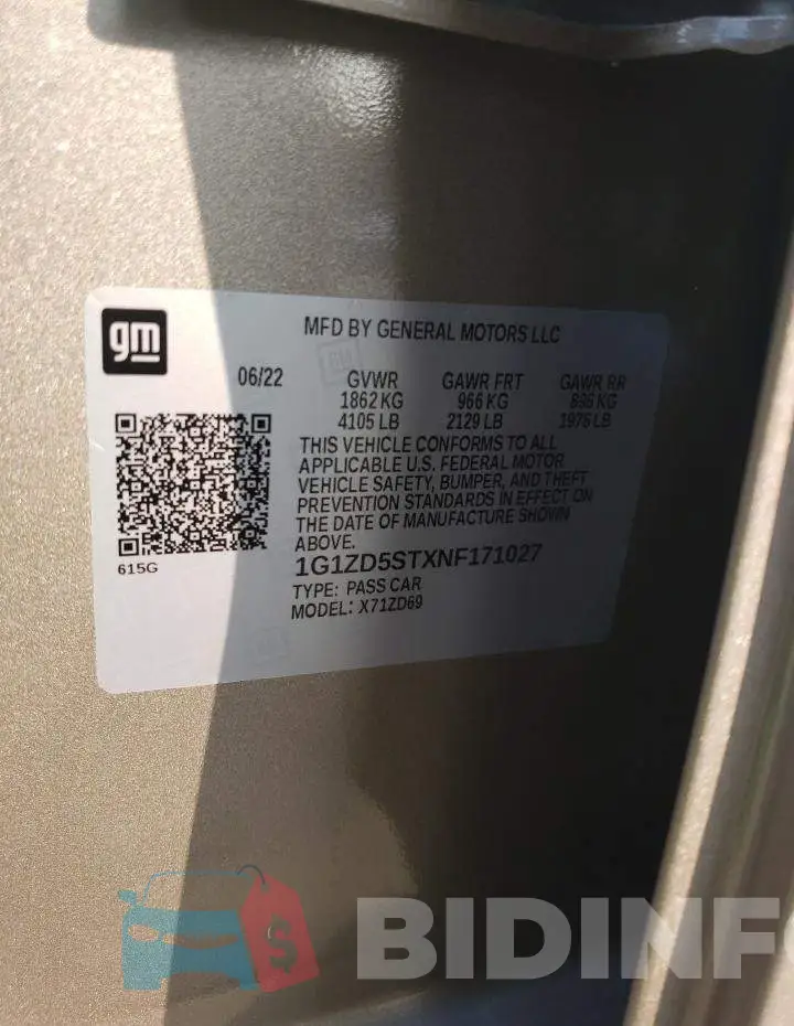 1G1ZD5STXNF171027 Photo# 12