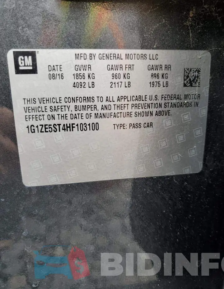 1G1ZE5ST4HF103100 Photo# 12