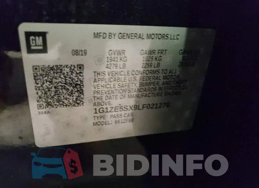 1G1ZE5SX9LF021276 Photo# 12
