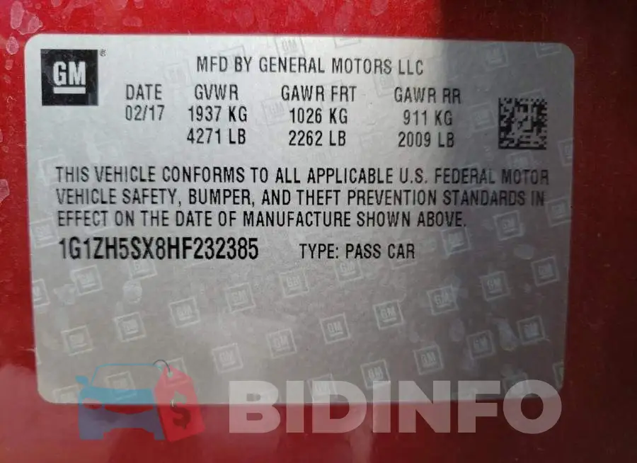 1G1ZH5SX8HF232385 Photo# 12