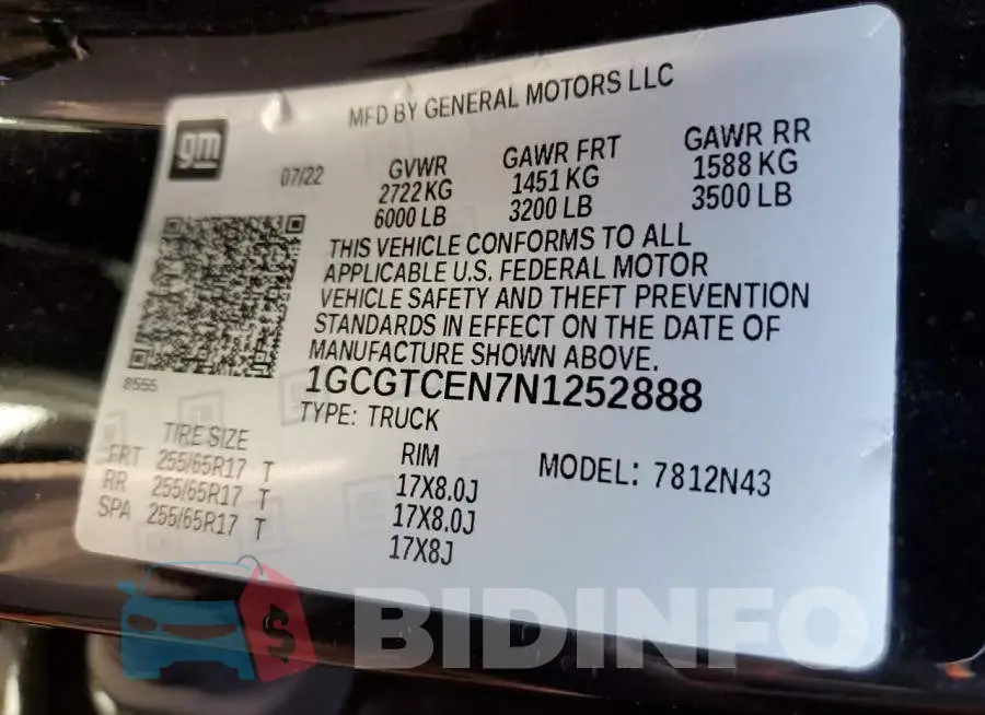 1GCGTCEN7N1252888 Photo# 12