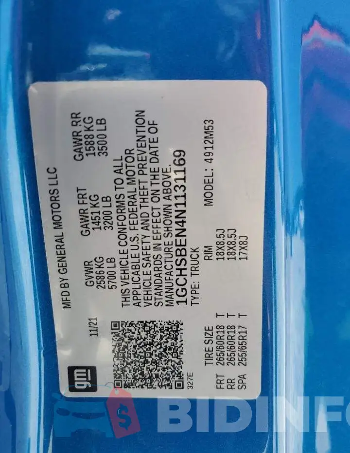 1GCHSBEN4N1131169 Photo# 12