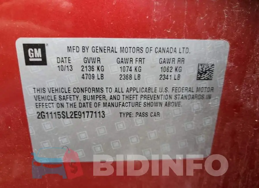 2G1115SL2E9177113 Photo# 12