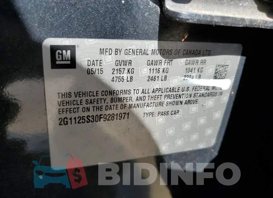 2G1125S30F9281971 Photo# 12