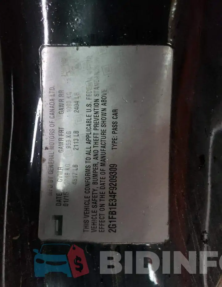 2G1FB1E34F9209309 Photo# 12