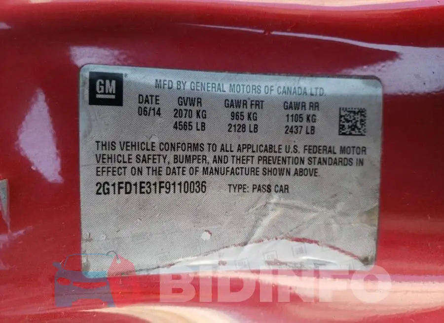 2G1FD1E31F9110036 Photo# 12