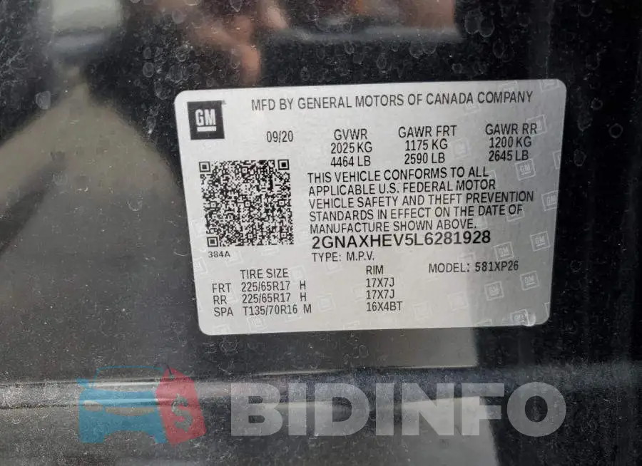 2GNAXHEV5L6281928 Photo# 14