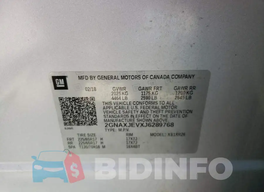 2GNAXJEVXJ6289768 Photo# 12