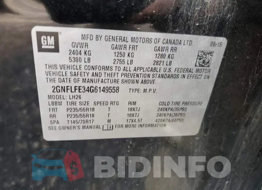 2GNFLFE34G6149558 Photo# 13