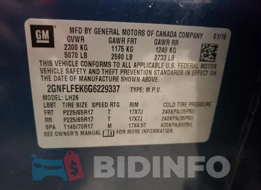 2GNFLFEK6G6229337 Photo# 12