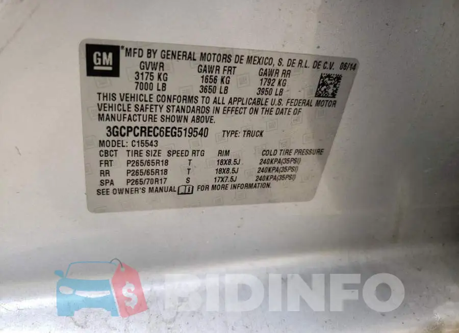 3GCPCREC6EG519540 Photo# 13