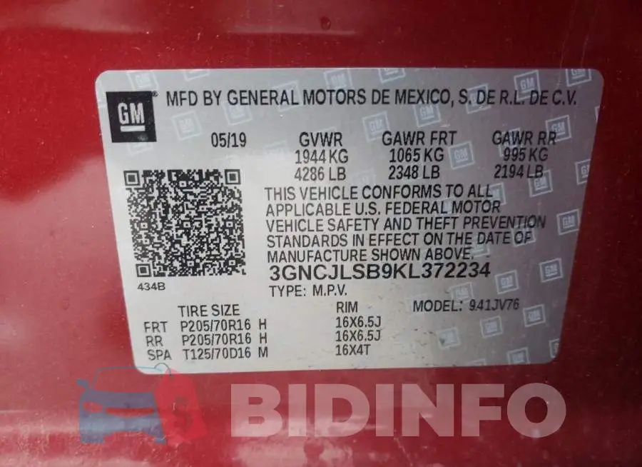 3GNCJLSB9KL372234 Photo# 14