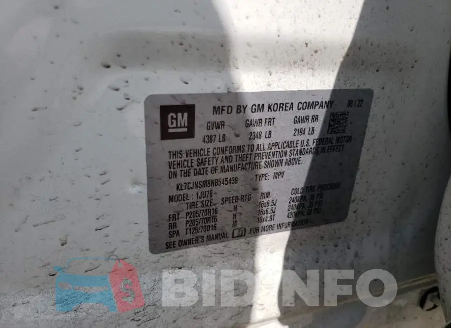 KL7CJNSM8NB545430 Photo# 13