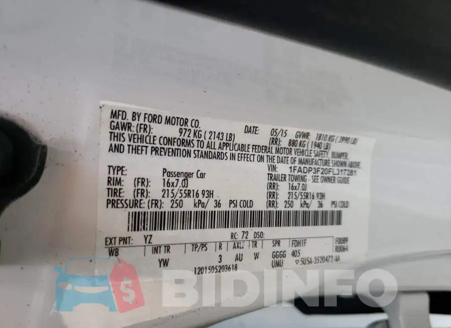 1FADP3F20FL317281 Photo# 12