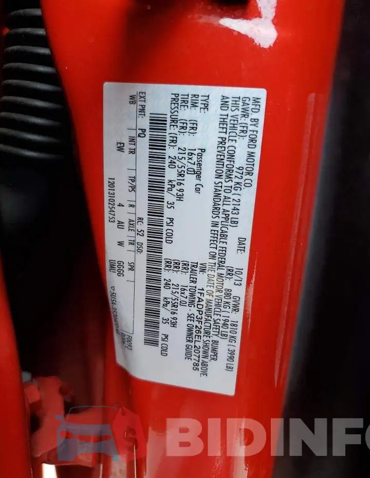 1FADP3F26EL207785 Photo# 12