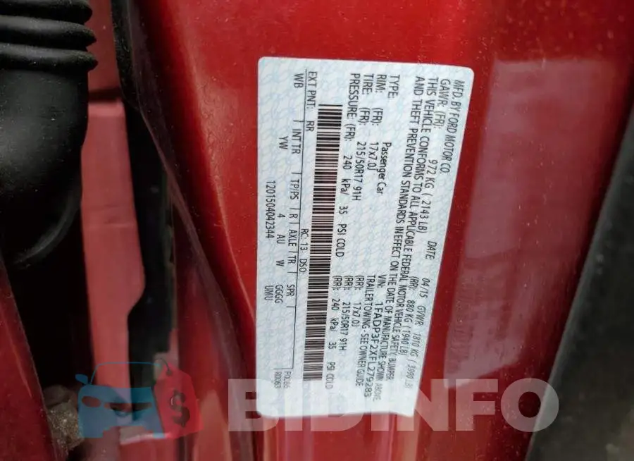 1FADP3F2XFL279283 Photo# 12