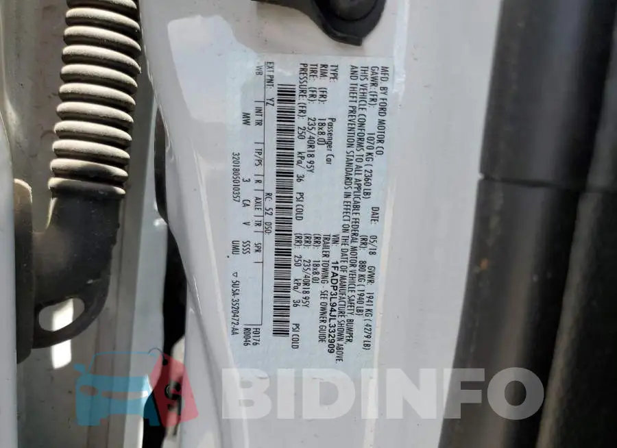 1FADP3L94JL332909 Photo# 12