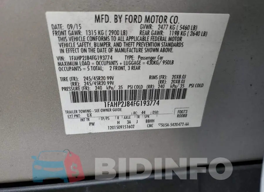1FAHP2J84FG193774 Photo# 12