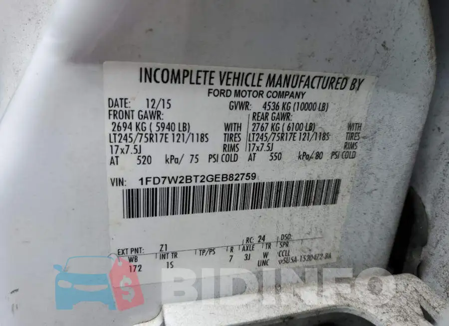 1FD7W2BT2GEB82759 Photo# 12