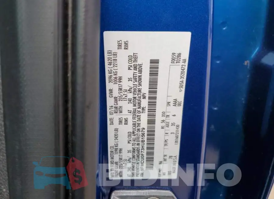 1FMCU0F73HUB15679 Photo# 13