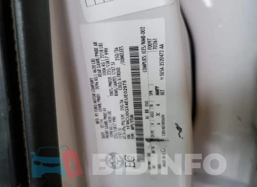1FMCU0GX4EUE02975 Photo# 13