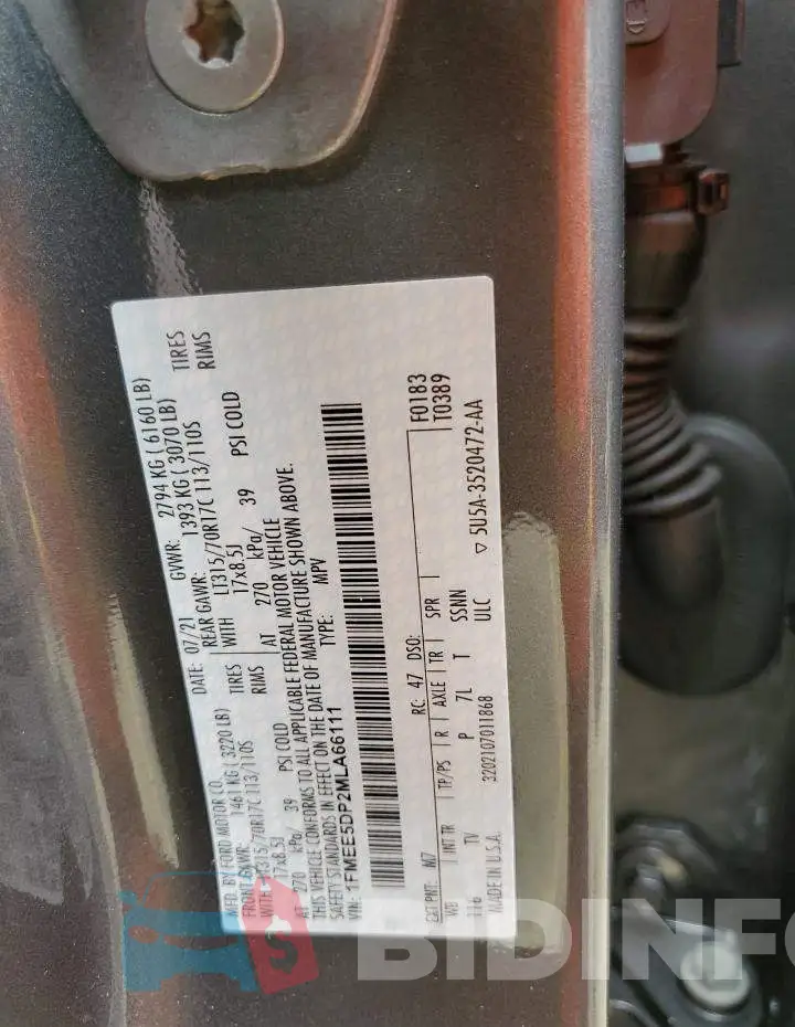 1FMEE5DP2MLA66111 Photo# 12