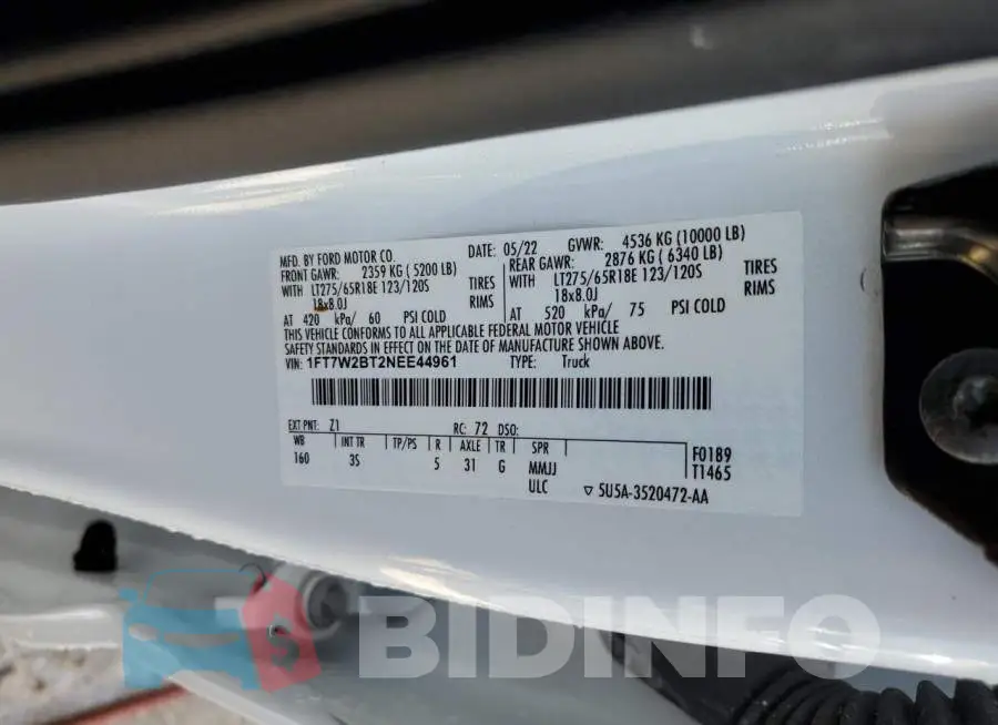 1FT7W2BT2NEE44961 Photo# 13