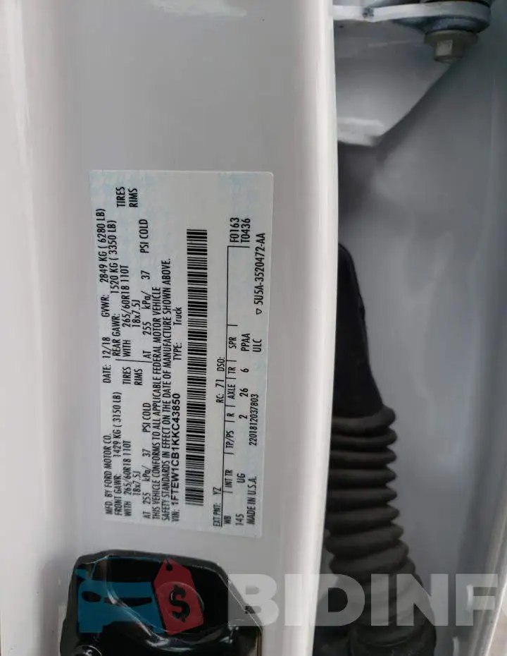 1FTEW1CB1KKC43850 Photo# 12