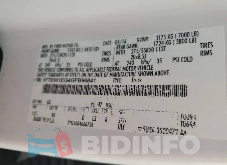 1FTEW1EG4GFB96841 Photo# 12