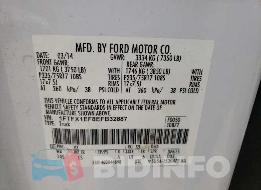 1FTFX1EF8EFB32887 Photo# 13