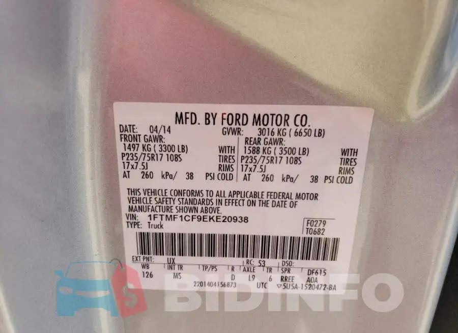 1FTMF1CF9EKE20938 Photo# 12