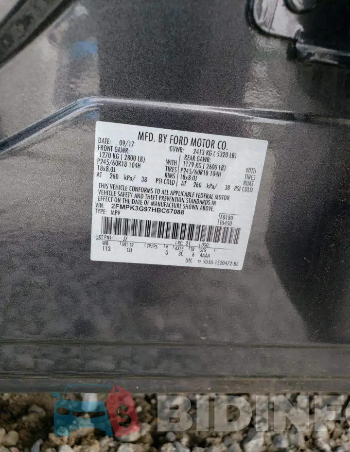 2FMPK3G97HBC67088 Photo# 13