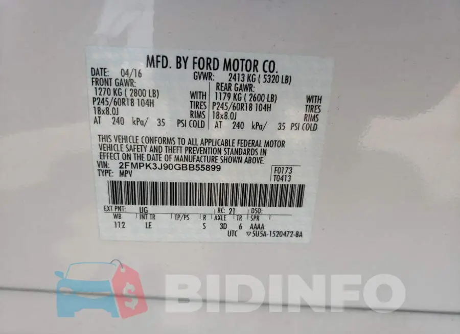 2FMPK3J90GBB55899 Photo# 13