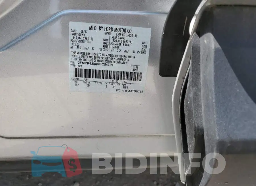 2FMPK4J88HBC54789 Photo# 14