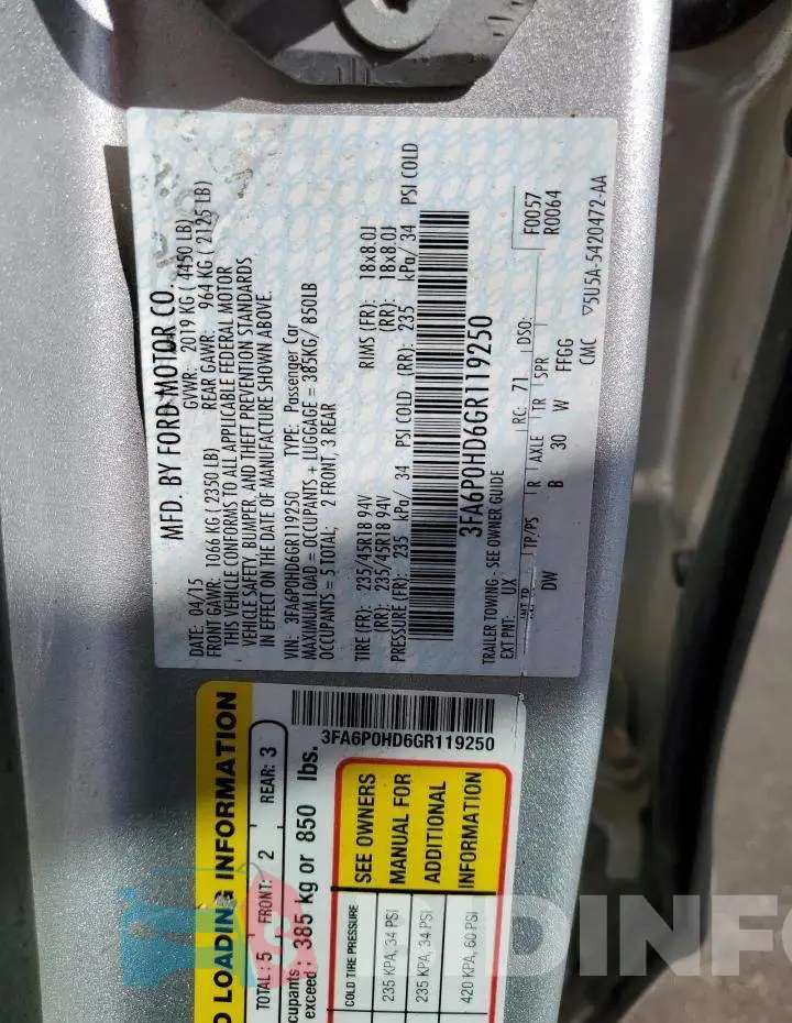3FA6P0HD6GR119250 Photo# 13