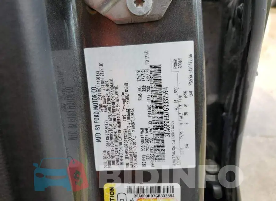 3FA6P0HD7GR332594 Photo# 13