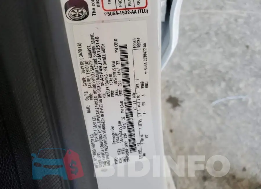 3FADP4BJ1JM135146 Photo# 12