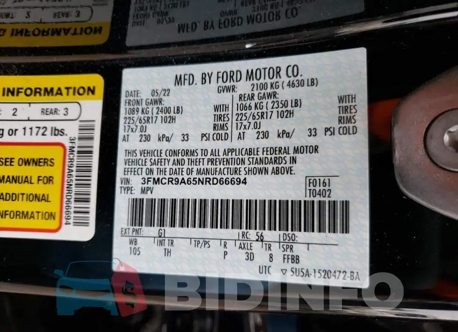 3FMCR9A65NRD66694 Photo# 13