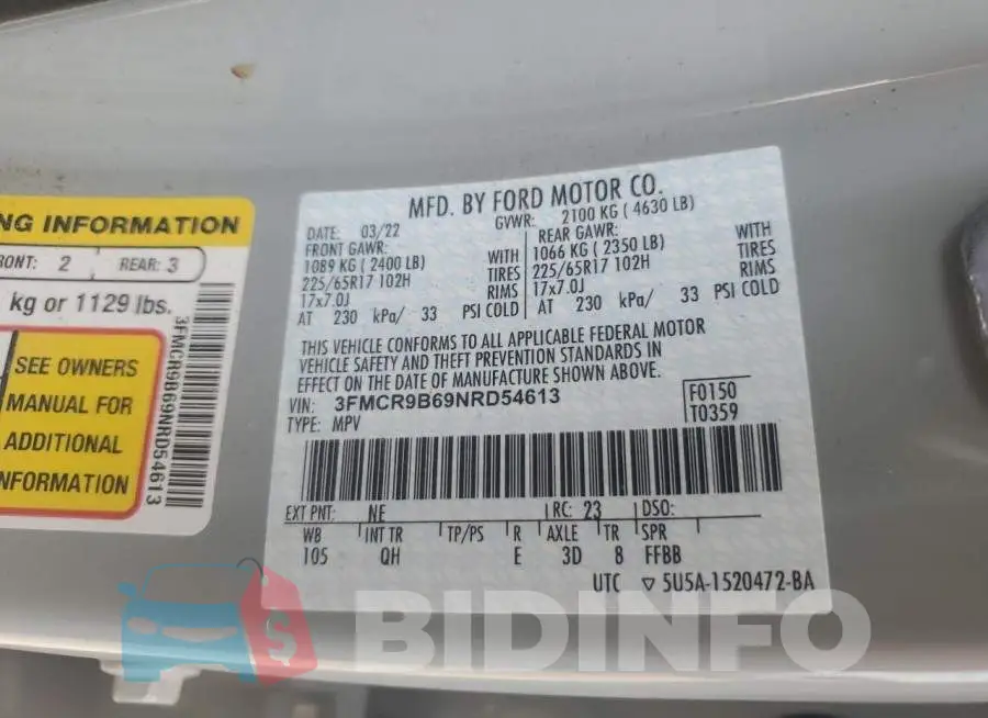 3FMCR9B69NRD54613 Photo# 12