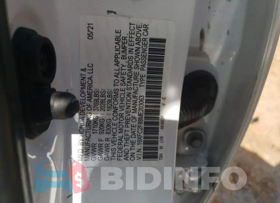 19XFC2F88ME203063 Photo# 12