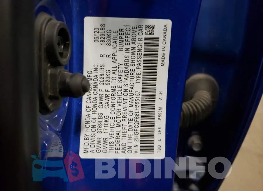 2HGFC2F68LH555157 Photo# 12