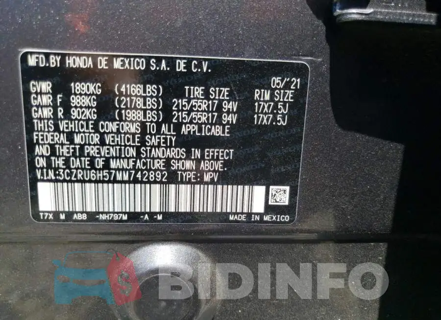 3CZRU6H57MM742892 Photo# 13