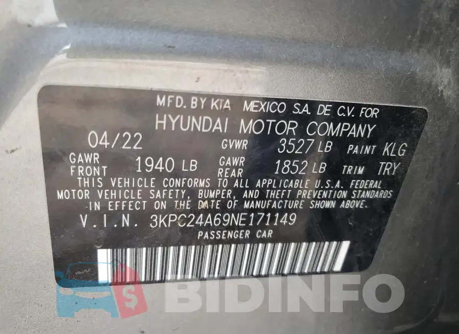 3KPC24A69NE171149 Photo# 12