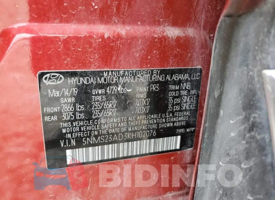 5NMS23AD3KH102076 Photo# 13